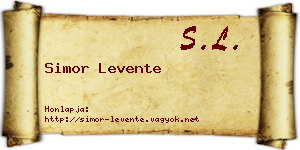 Simor Levente névjegykártya